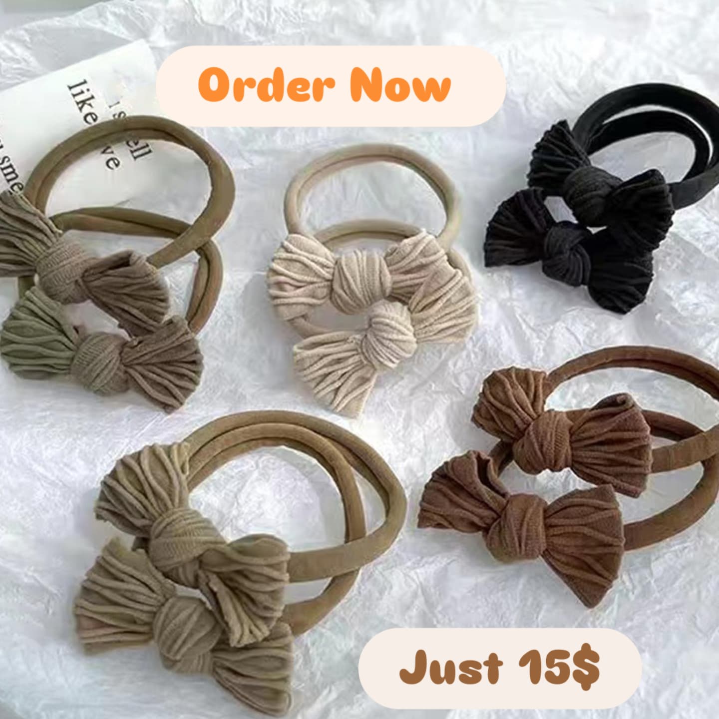 10pcs Girls Bow Decor Hair Tie For Hair Decoration