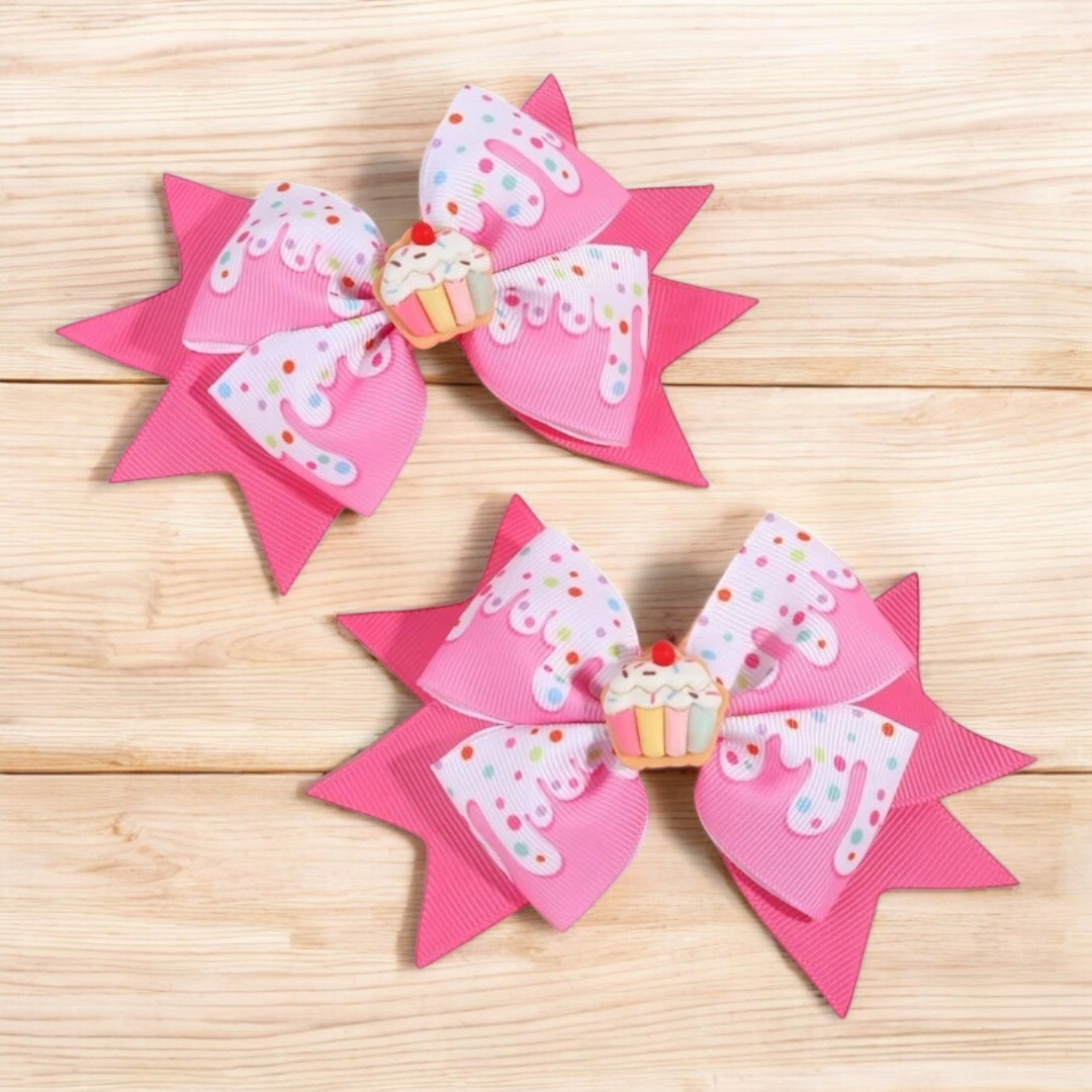 Cupcake Delight Hair Bow Set