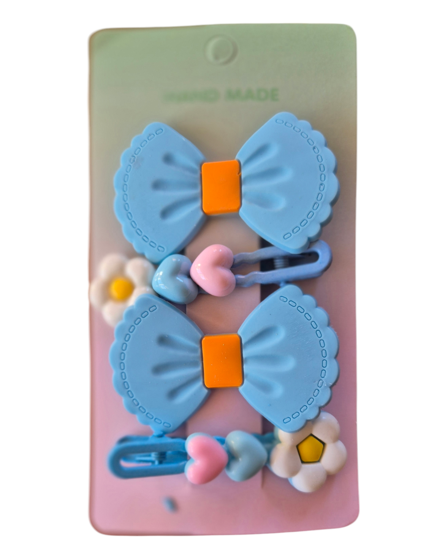 WhimsyWear Sweet Bow & Hearts Hair Clip Set