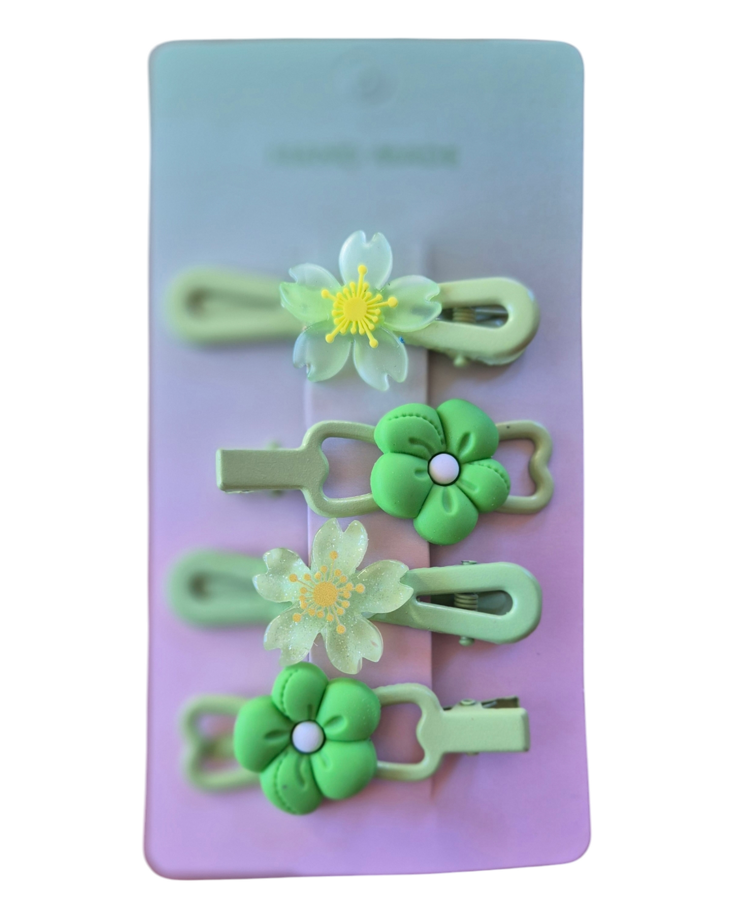 WhimsyWear Green Garden Hair Clip Set